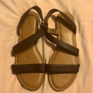 Brown leather sandals